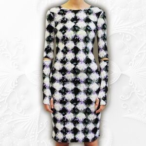 NWOT Preen By Thornton Bregazzi ‘Form’ Violet & Diamond Print Dress Size XS